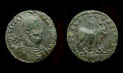 Julian II, Æ 1, Bull Reverse, Lyon mint